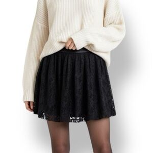 Y2K Bedo Black Lace Mini Skirt Size M
